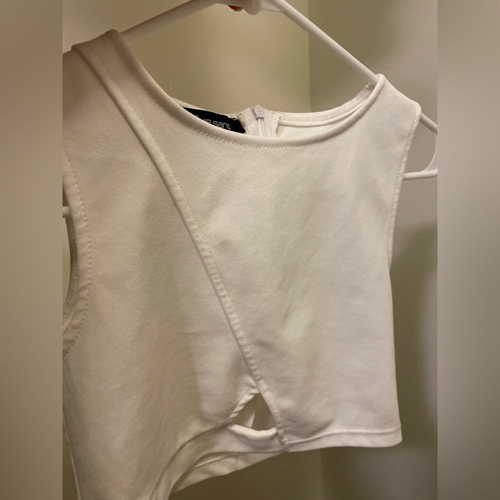 Blue sand white crop top